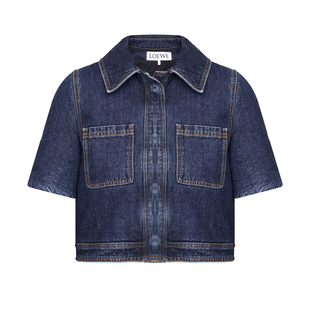 Cropped jacket in denim