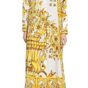 Majolica Print Maxi Shirt Dress