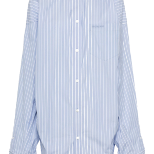 Logo-embroidered cotton shirt