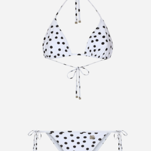 Polka-dot triangle bikini