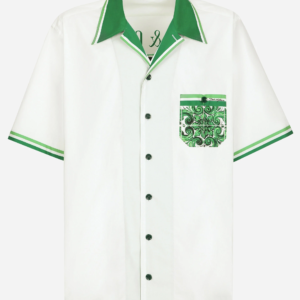 Poplin Hawaiian shirt with majolica print