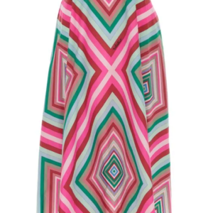 Valentino Geometric-Print-Gathered-Skirt