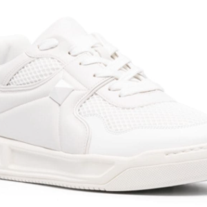 Valentino Garavani One Stud Mesh And Nappa Leather Sneaker