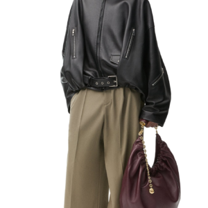 Pleated trousers in cotton and silk