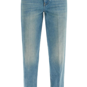 VALENTINO GARAVANI medium blue jeans with green embroidery
