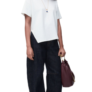 Asymmetric T-shirt in cotton blend