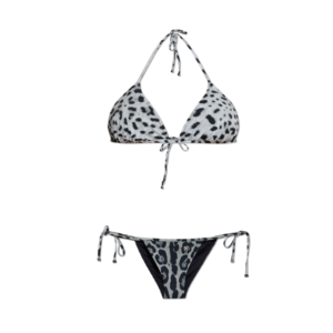 Dolce & Gabbana GREY Two-piece swimsuit with animal prin