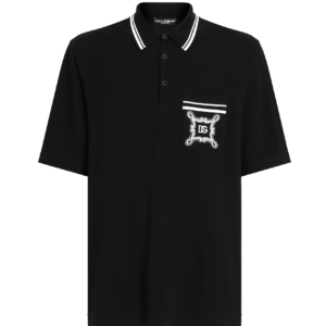 Cotton polo-shirt with bandanna-print details