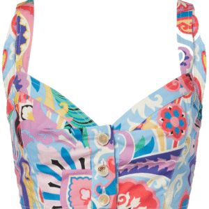 Printed cotton crop top