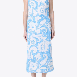 Paisley Print Sleeveless Midi Dress